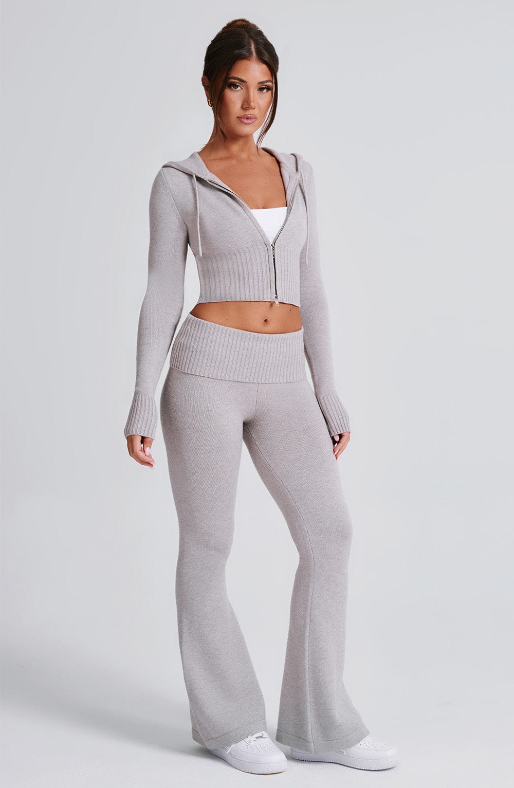 Portia Knit Pants - Light Grey Marl Pants Babyboo Fashion Premium Exclusive Design